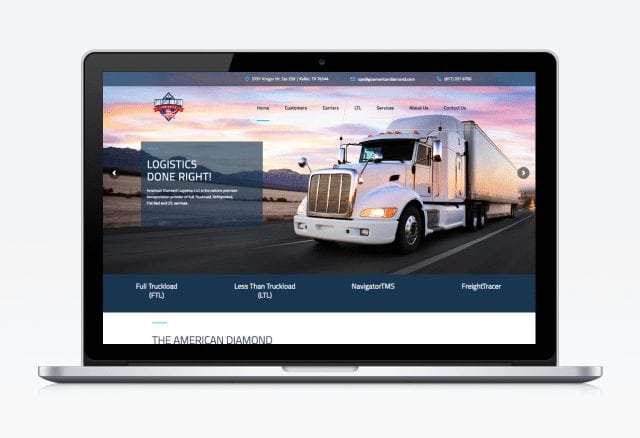 American Diamond Logistics Website Designed By Moonshot Marketing